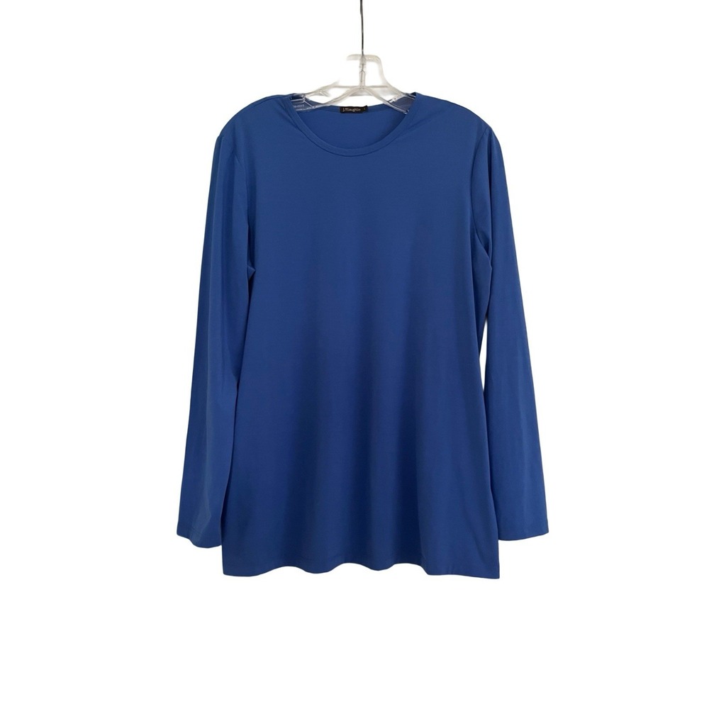 J. McLaughlin Women's Blue Long Sleeve Shirt Size Large Buttery Soft Stretch